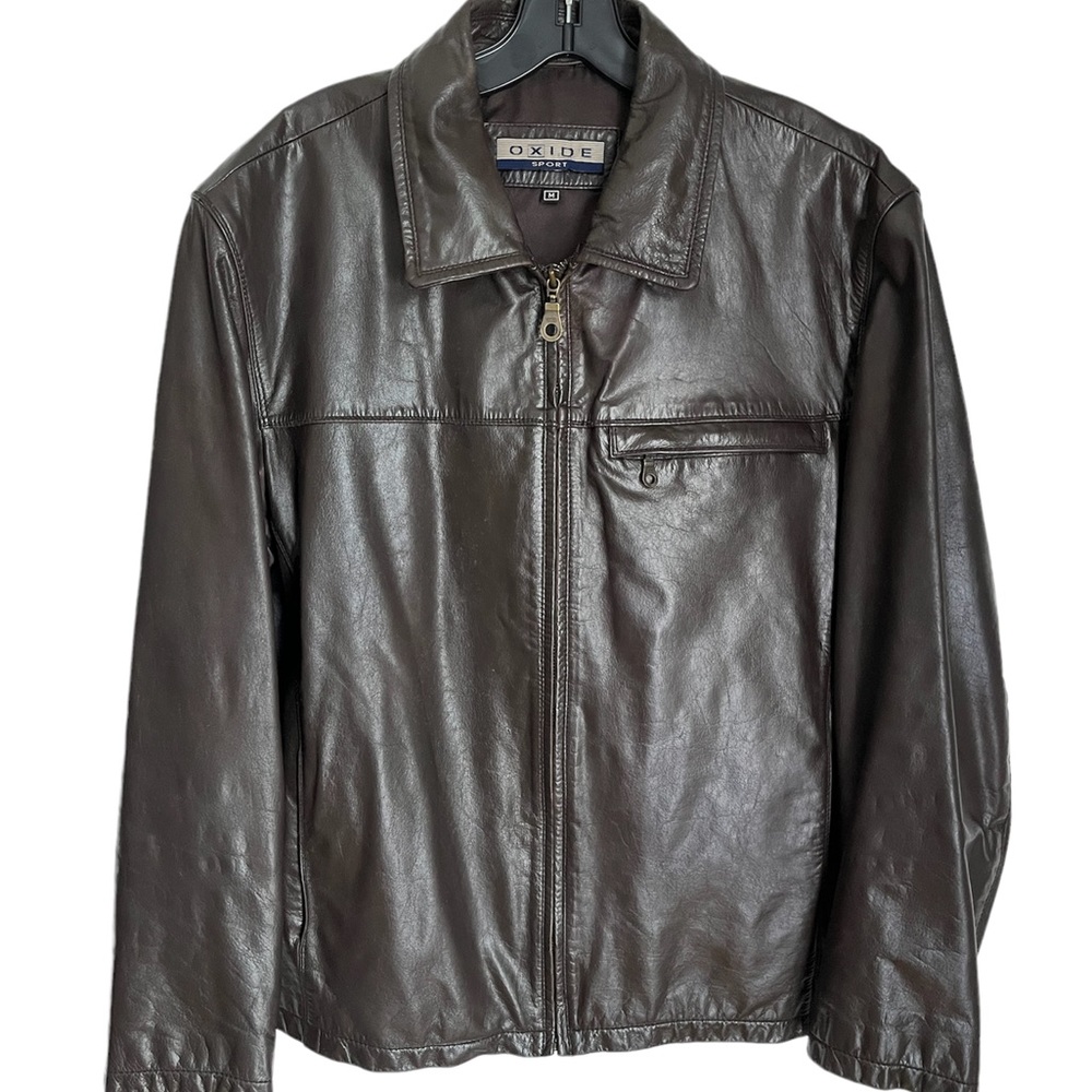 MENS SIZE M BROWN LEATHER JACKET BY OXIDE